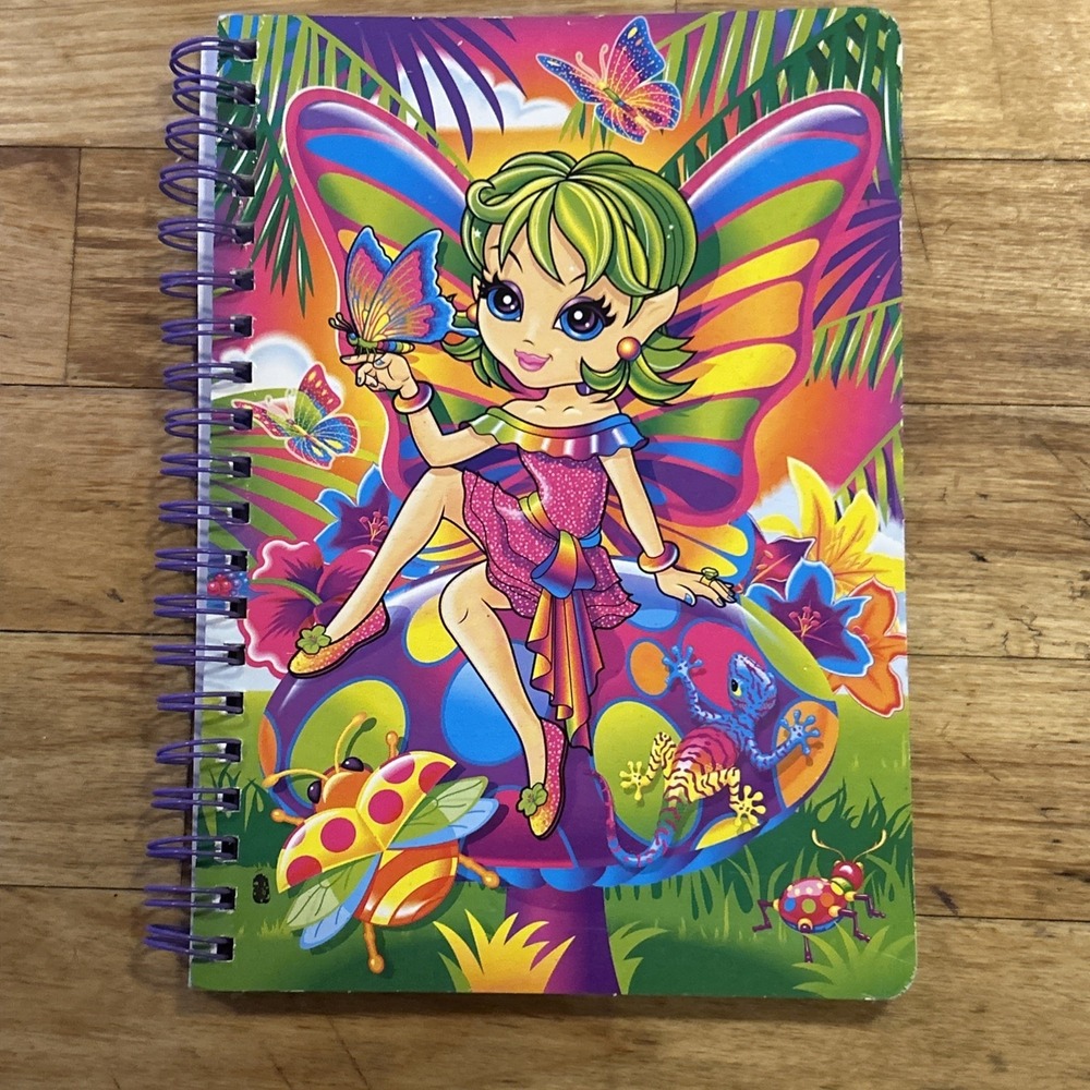 Lisa Frank Tropical Rainbow Fairy Layla Butterfly Spiral Notebook Paper D3